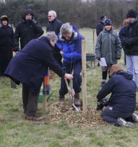 Max Parish and Paul Christie planting the first tree